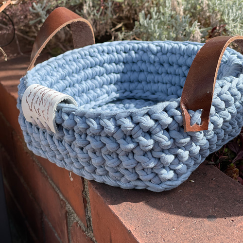 ズパゲッティ　小物入れ　Tシャツヤーン リサイクルヤーン ズパゲッティ 小物入れ Tシャツヤーン リサイクルヤーン