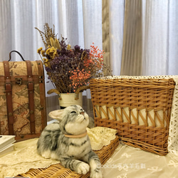 Cookids手作りウールフェルト現実的な全身植栽ウールモデル現実的なペットウールフェルトアメリカンショートヘア猫 10枚目の画像