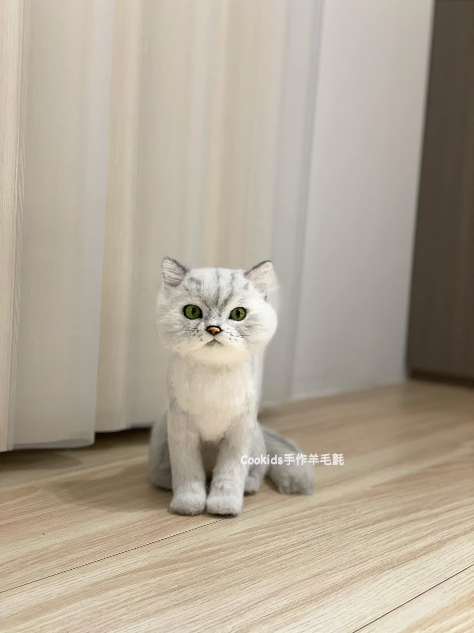 Cookids手作りウールフェルトリアルな全身植毛モデルリアルなペットウールフェルトジンジラ