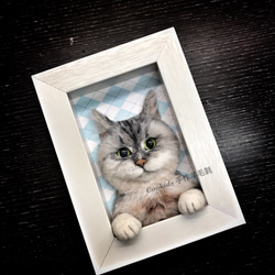 クッキー手作りウールフェルト想像上のペットウールは、シミュレーションペットの再制作ペットスーパー真実の猫ステレオフォトフレームを 2枚目の画像