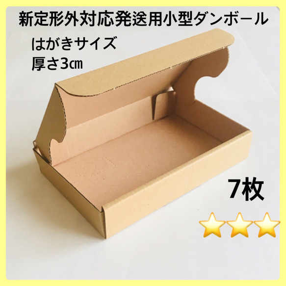 送料無料❣️7枚【⭐︎⭐︎⭐︎プチプチ梱包無し】新定形外対応発送用小型ダンボール／発送用に 1枚目の画像