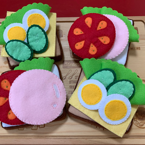 フェルトままごと オーダー受付中(*´∀｀*) フェルト おままごと オープンサンド おもちゃ・人形 mofu.mofu Felt