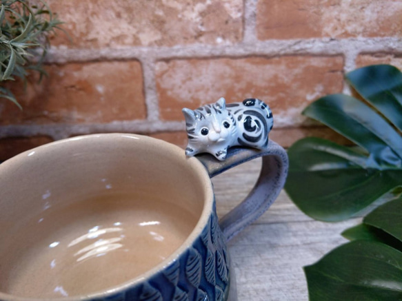 壓紋杯-灰虎斑貓 第3張的照片