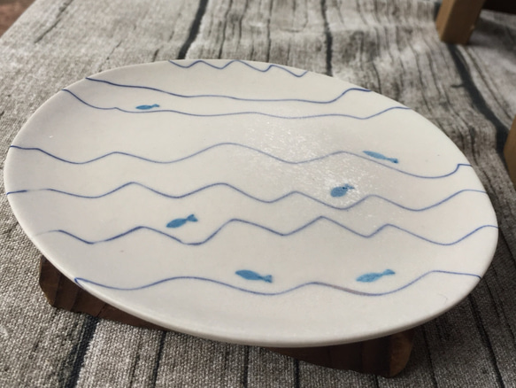 陶板拼貼瓷盤-魚兒～魚兒～水中游 第4張的照片