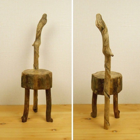【温泉流木】3本足のおしゃれ丸太椅子005大・魔法の杖 置台 流木インテリア 2枚目の画像