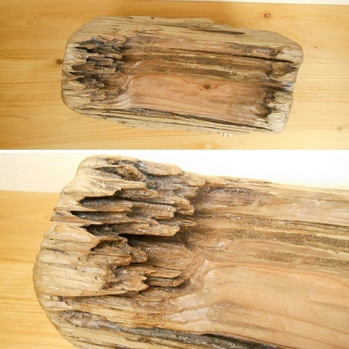 温泉流木】ささくれ割れ丸太の美しい花台スタンド もの置台 流木