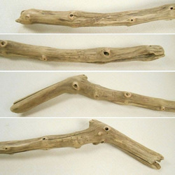 【温泉流木】枝の跡に穴が開いた枝の流木 流木素材 インテリア素材 木材 3枚目の画像