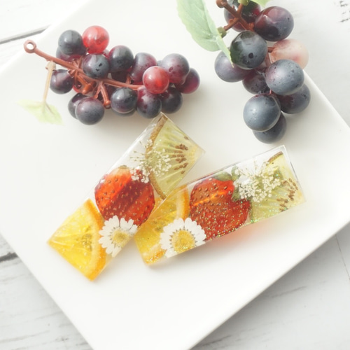 押しフルーツ】フルーツ&フラワー ヘアクリップB ヘアクリップ・バナナ  