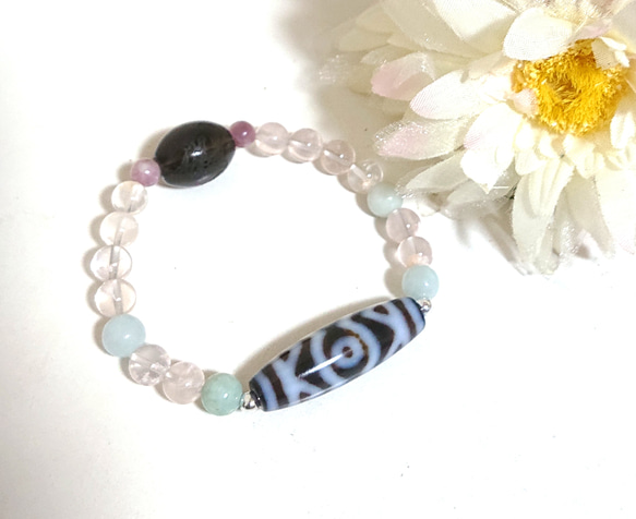 金剛蓮花三眼天珠*龍神天珠ブレスレット＊ ブレスレット coco 通販  