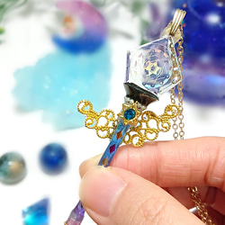 魔法陣 変身ステッキ風ネックレス 杖 スタッフ ロッド 魔法ステッキ