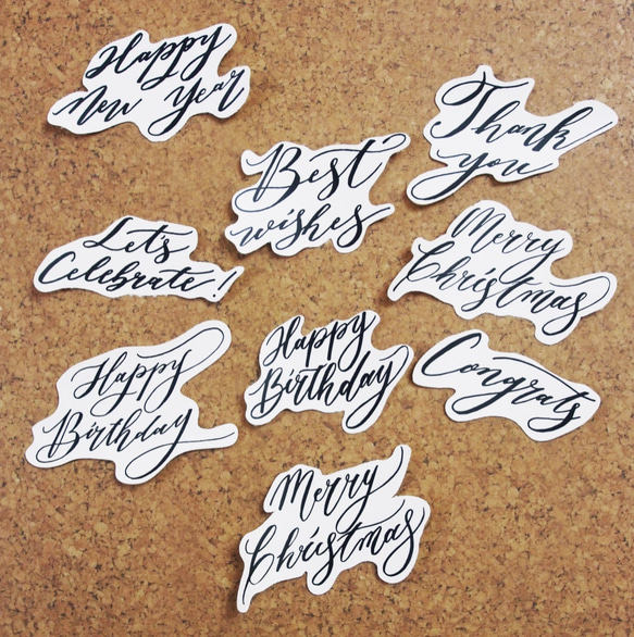 Mstandforc Celebration Calligraphy Stickers (9 pcs) 1枚目の画像