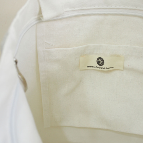 Mstandforc Watercolor Rose Wreath Tote bag with zip シール