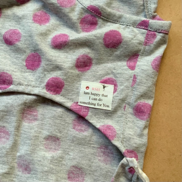 Dogwear RSH 5可愛的棉質花邊希瑟灰色x粉色圓點連衣裙 第2張的照片