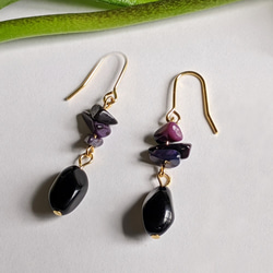 【ハンドメイド】 ピアス スギライト 天然石 アメリカンピアス ステンレス ハンドメイド】 ピアス スギライト 天然石 アメリカンピアス