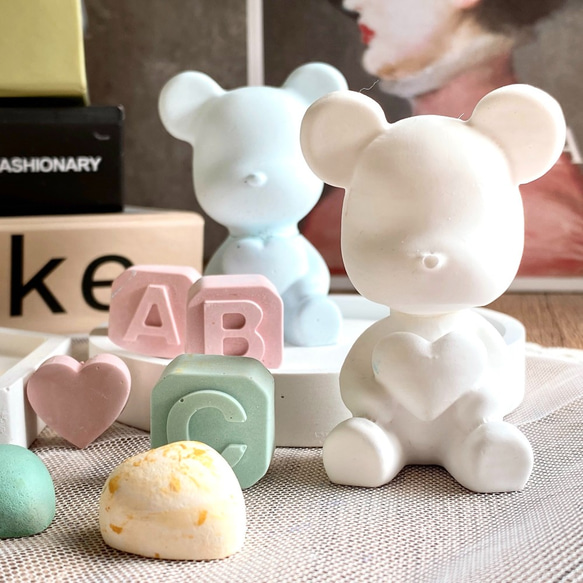 Bear with 3 Alphabet Aroma Stone Set 第2張的照片