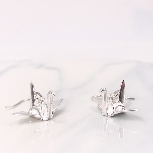 Orizuru Silver 925 & Fresh Water Pearl Earrings (H1808-0160) 第3張的照片