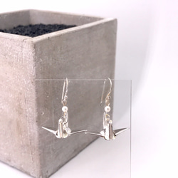 Orizuru Silver 925 & Fresh Water Pearl Earrings (H1808-0160) 第2張的照片