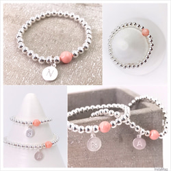 B10004(PINK/ADULT) Initial Silver 925 Bracelet 第3張的照片