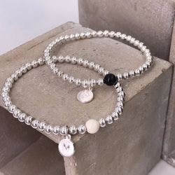 B10004(WHITE/ADULT) Initial Silver 925 Bracelet 第5張的照片