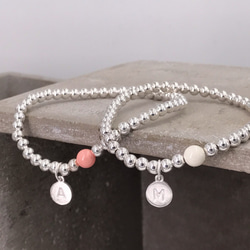 B10004(COUPLE SET) Initial Silver 925 Bracelets Couple Set 第2張的照片