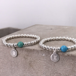 B10004(COUPLE SET) Initial Silver 925 Bracelets Couple Set 第7張的照片