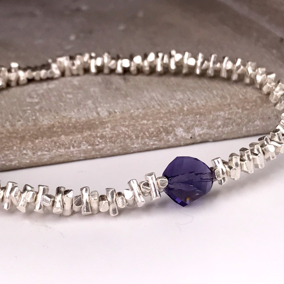 B41011(PURPLE) Silver 925 & Swarovski Crystal Bracelet 第1張的照片