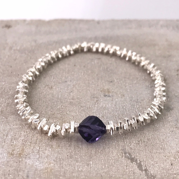 B41011(PURPLE) Silver 925 & Swarovski Crystal Bracelet 第2張的照片