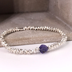 B41011(PURPLE) Silver 925 & Swarovski Crystal Bracelet 第3張的照片