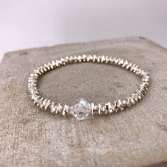 B41011(WHITE) Silver 925 & Swarovski Crystal Bracelet 第3張的照片