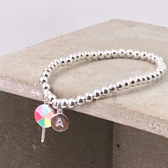 B10051 Lollipop Initial Silver 925 Bracelet 第2張的照片