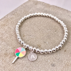 B10051 Lollipop Initial Silver 925 Bracelet 第3張的照片