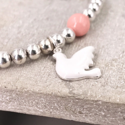 B10043(PINK) Sky Bird Silver 925 Bracelet 第1張的照片