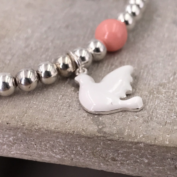 B10043(PINK) Sky Bird Silver 925 Bracelet 第2張的照片