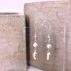 E31024 Vintage Rose Silver 925 & Fresh Water Pearl Earrings 第1張的照片