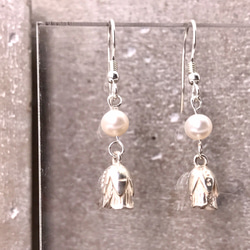 E31024 Vintage Rose Silver 925 & Fresh Water Pearl Earrings 第2張的照片