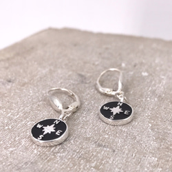 E11035 Compass Silver 925 Earrings 第4張的照片