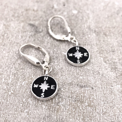 E11035 Compass Silver 925 Earrings 第5張的照片