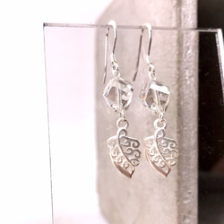 E41011(GREY) Leaves Silver 925 & Swarovski Crystal Earring 第3張的照片
