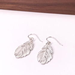 E11039 Feather Silver 925 Earrings 第3張的照片