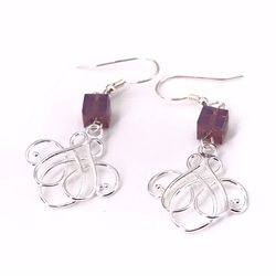 Vintage Badge Silver 925 & Swarovski Crystal Earring(PURPLE) 第1張的照片