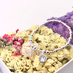 B10056 Pinecone Initial Silver 925 Bracelet 第2張的照片