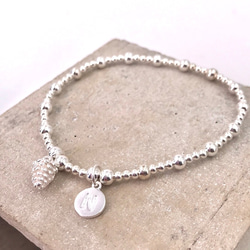 B10056 Pinecone Initial Silver 925 Bracelet 第5張的照片