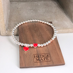 Two Red Sweet Hearts Silver 925 Bracelet (H1904-0438) 第2張的照片