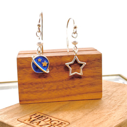 The Blue Planet and Star Silver 925 & Pearl Earrings 第4張的照片