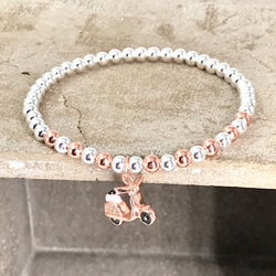 Motorcycle Golden Silver 925 Bracelet (H1904-0456) 第1張的照片