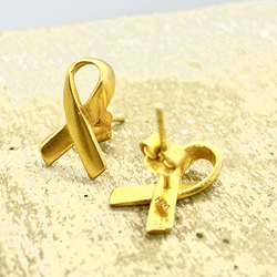 Awareness Ribbons S925 Golden Earrings (H190001-EGD) 第2張的照片