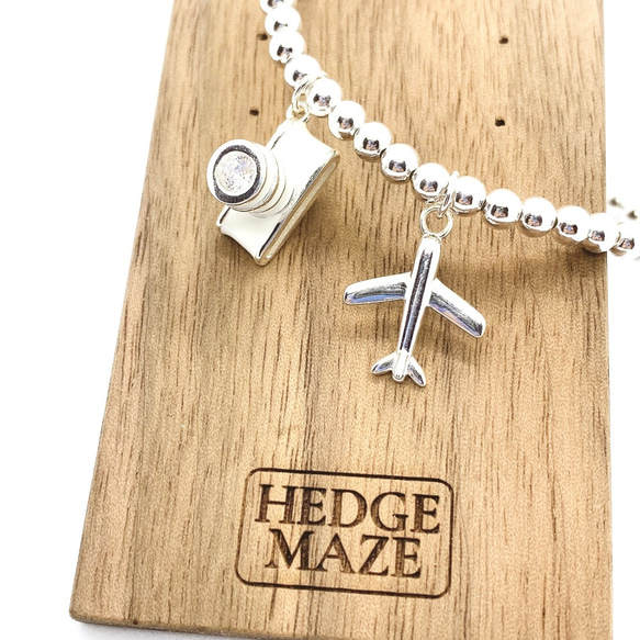 Plane with Camera Silver 925 Bracelet (H200077-BSL) 第3張的照片