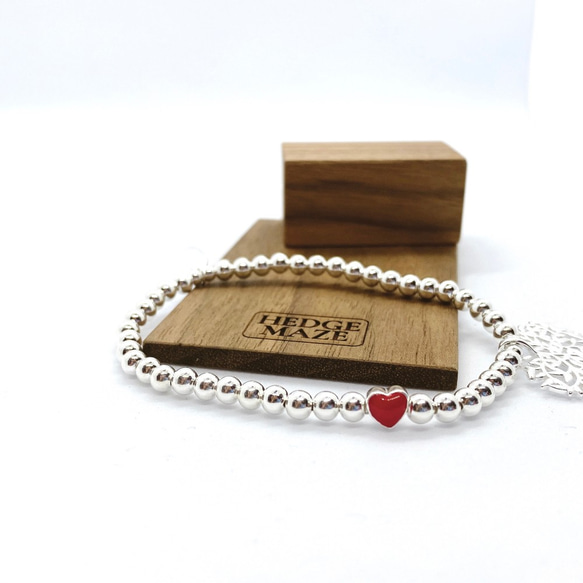 Leave in Heart Shape Silver 925 Bracelet (H200080-BSL) 第2張的照片