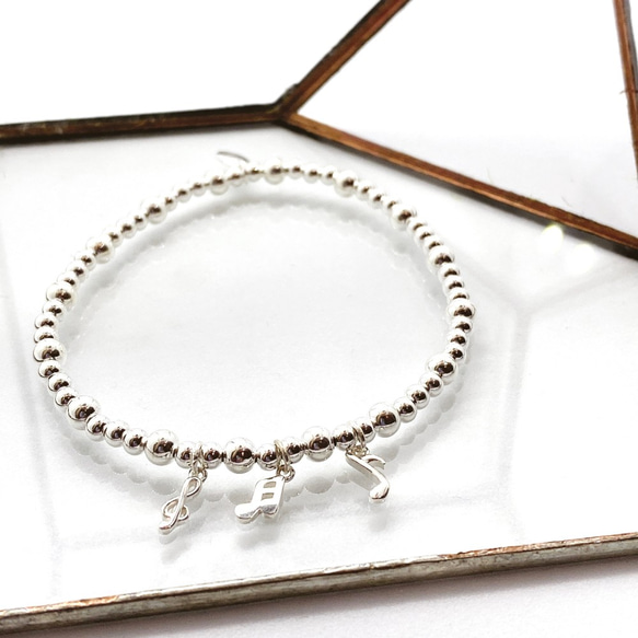 Musical note Silver 925 Bracelet (H200078-BSL) 第1張的照片