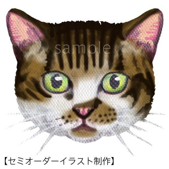 【セミオーダー】イラスト制作（猫・顔のみ）i-fp-cat-s 1枚目の画像